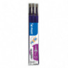 PILOT Set de 3 recharges pour roller FriXion Point. Pointe fine 0,5 mm. Encre Violet.