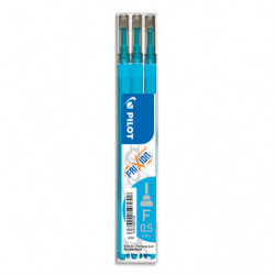 PILOT Set de 3 recharges pour roller FriXion Point. Pointe fine 0,5 mm. Turquoise.