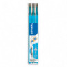 PILOT Set de 3 recharges pour roller FriXion Point. Pointe fine 0,5 mm. Turquoise.