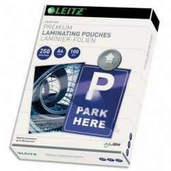 LEITZ Pochettes de plastification, 250 microns par face, format A4, boîte de 100, brillant, 74840000
