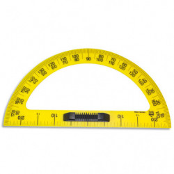 WONDAY Rapporteur en plastique incassable Jaune gradué 50cm avec poignée Noire amovible pour tableau