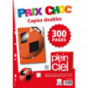 PLEIN CIEL Lot de 300 pages copies doubles format A4 grands carreaux Seyès 90g perforées.