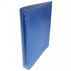 Classeur 4 anneaux polypropylène dos 4 cm Bleu translucide