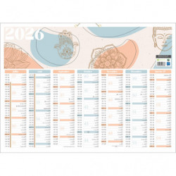 CBG Calendrier ZEN, Janvier à Décembre 2025, 40,5x55cm, 2 &oelig;illets et 1 cordonnet
