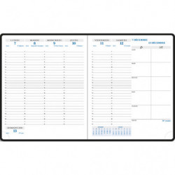 EXACOMPTA Semainier BARBARA Horizons 22,Janvier à Décembre 2025, 18,5x22,5cm plastique Noir