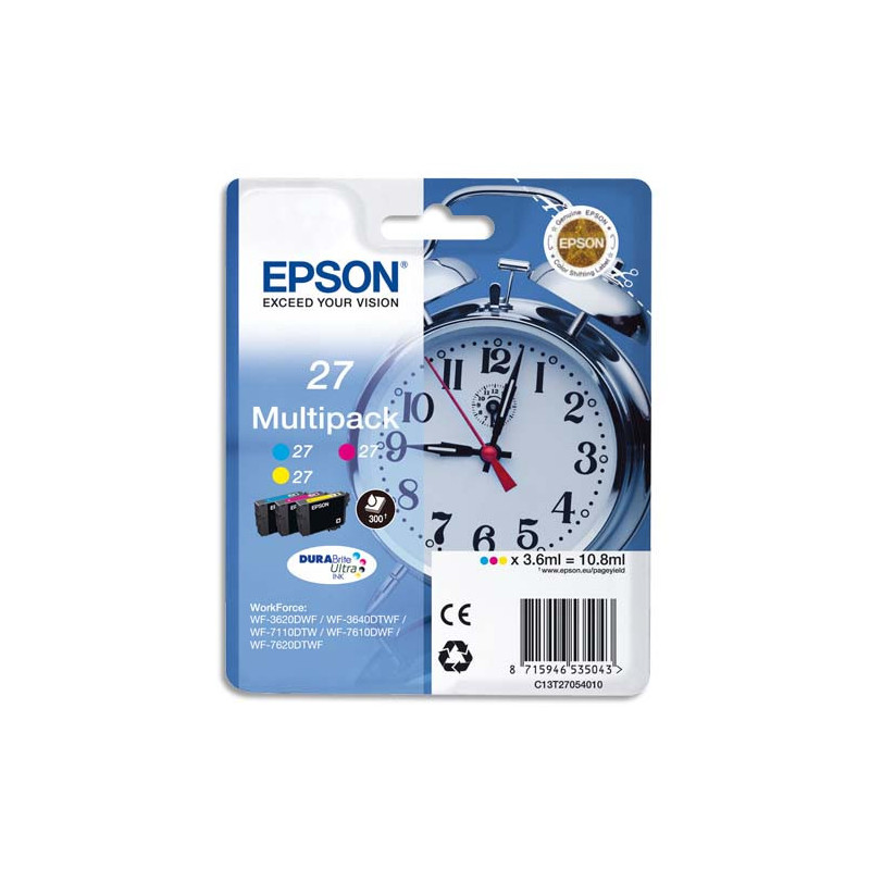 EPSON Multipack Jet d'encre 3 couleurs Cyan Magenta Jaune C13T27054012