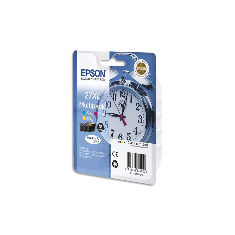 EPSON Multipack Jet d'encre 3 couleurs Cyan Magenta Jaune XL C13T27154010
