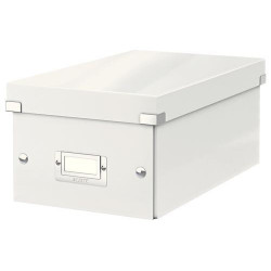 LEITZ Boîte de rangement DVD Click&Store Office Blanc - contenance de 30 boîtes standard ou 60 slim