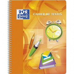 OXFORD Cahier texte spiralé couverture polypropylène 148 pages 90g Seyès 17x22