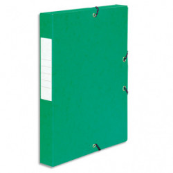 PERGAMY Boîte de classement à élastique en carte lustrée 7/10, 600g. Dos 40mm. Coloris Vert.