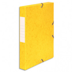 PERGAMY Boîte de classement à élastique en carte lustrée 7/10, 600g. Dos 40mm. Coloris Jaune.