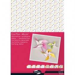 CLAIREFONTAINE Paquet de 40 feuilles carton décor 25x35cm 150g