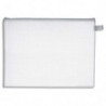 WONDAY Pochette zippée PVC renforcé semi-transparente pour le courrier, format 34,5x26cm, épaisseur 0,5cm