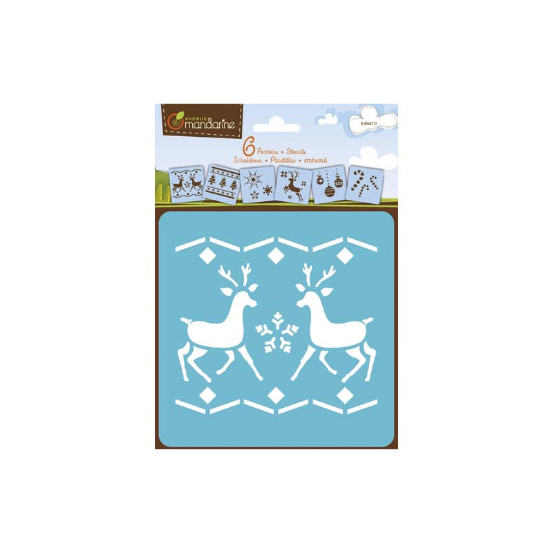 AVENUE MANDARINE Set de 6 pochoirs enfants Noël