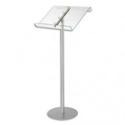 DEFLECTO Pupitre sur pied avec anneaux amovibles - Dimensions : L50 x H114 x P30 cm transparent
