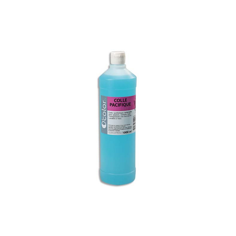 O COLOR 1litre colle synthétique forte. Non toxique. Lavable à l'eau. Collage papiers et cartons.