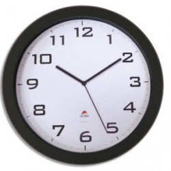 ALBA Horloge murale Horissimo silencieuse grand format à pile 1AA non fournie - D38 cm, P5,11 cm Noir