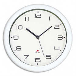 ALBA Horloge murale Hornew sielncieuse mouvement quartz à pile 1AA non fournie - D30 cm, P4,08 cm Blanc