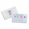 AVERY Boîte de 50 porte-badges combi pince+épingle 54 x90 mm + 50 inserts imprimables