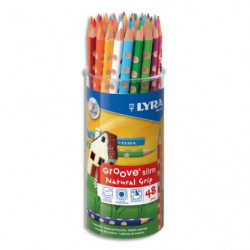 LYRA Pot de 48 crayons de couleurs ergonomiques triangulaires Groove Slim,, couleurs assorties