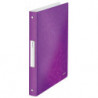 LEITZ Classeur 4 anneaux Ø25 WOW en polypropylène. Dos 30mm, coloris Violet.