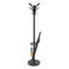 ALBA Portemanteau PMBrio en plastique et acier 6 patères, porte-parapluies - Socle D38, H175 cm Noir