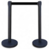 VISO Kit de 2 poteaux Noirs Reco + sangle Noire de 2 mètres sans frein - Base D32 cm, hauteur 91 cm