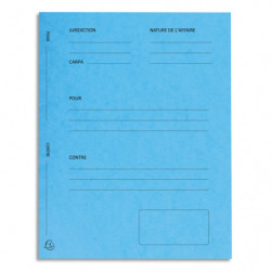 EXACOMPTA Paquet de 25 dossiers de plaidoirie pré-imprimés, en carte 265g. Coloris Bleu.