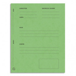 EXACOMPTA Paquet de 25 dossiers de plaidoirie pré-imprimés, en carte 265g. Coloris Vert.