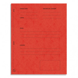 EXACOMPTA Paquet de 25 dossiers de plaidoirie pré-imprimés, en carte 265g. Coloris Rouge.