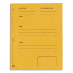 EXACOMPTA Paquet de 25 dossiers de plaidoirie pré-imprimés, en carte 265g. Coloris Jaune.