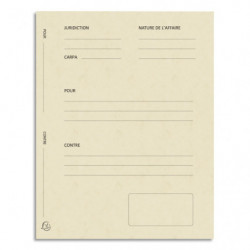 EXACOMPTA Paquet de 25 dossiers de plaidoirie pré-imprimés, en carte 265g. Coloris Ivoire.