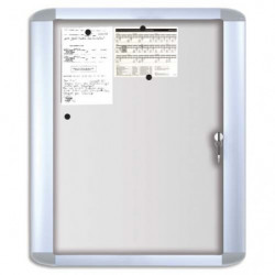 BI-OFFICE Vitrine d'extérieur Mastervison porte en verre trempé fond magnétique laqué Blanc 4 feuilles A4