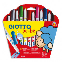 GIOTTO Etui de 12 feutres Maxi Bébé assortis