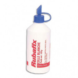 RUBAFIX Flacon de colle Blanche extra forte 125g avec embout étaleur