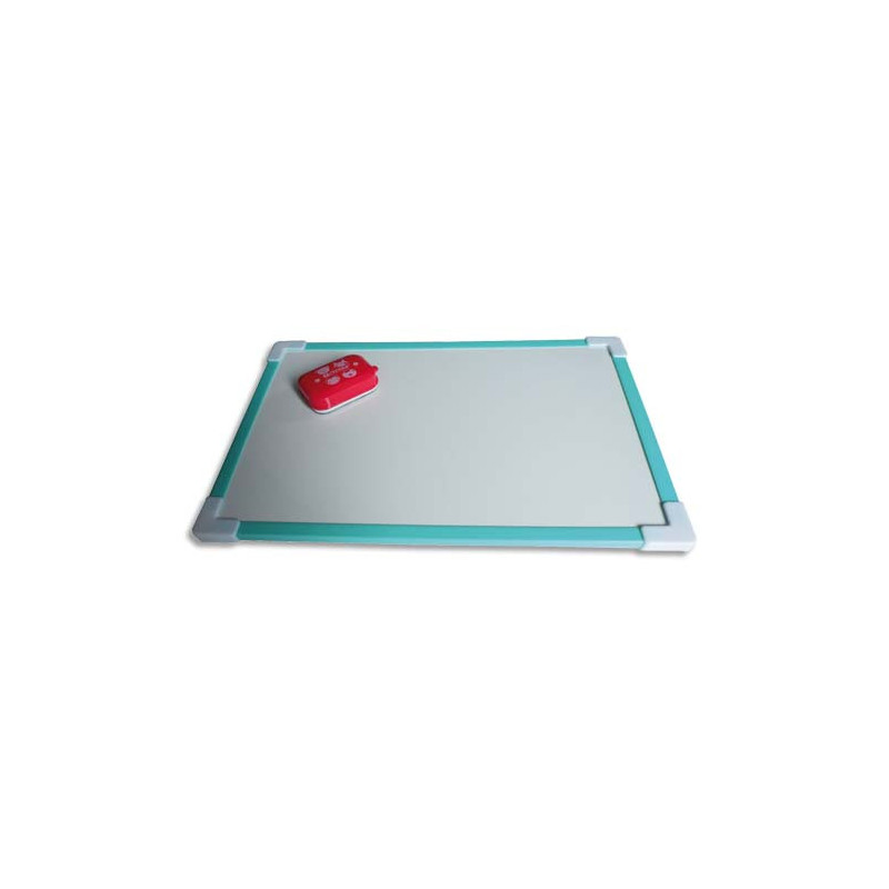 WONDAY Ardoise Blanche magnétique avec cadre plastique aimanté + une mini brosse magnétique