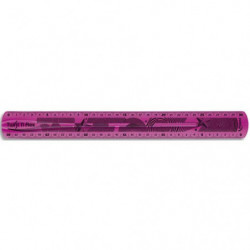 MAPED Sachet brochable d'1 règle TWIST 'N FLEX 30 cm - Coloris assortis : Bleu, Vert, Rose