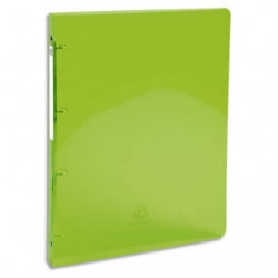 EXACOMPTA Classeur 4 anneaux dia 30mm Iderama polypro souple 7/10 brillant. Dos 4cm. Coloris Vert anis