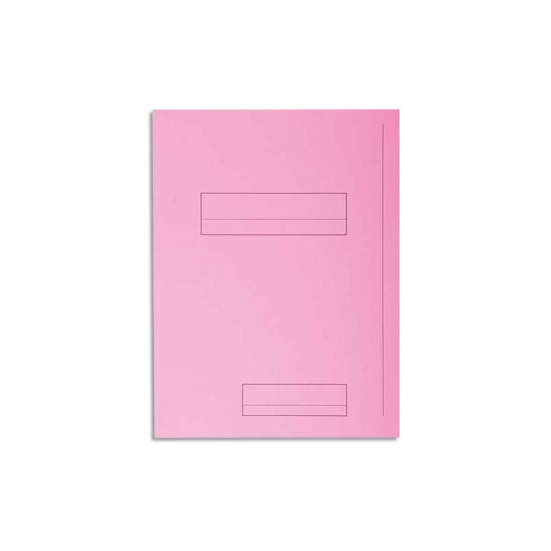 EXACOMPTA Paquet de 50 chemises pré-imprimés 2 rabats SUPER 250 en carte 210 grammes coloris Rose