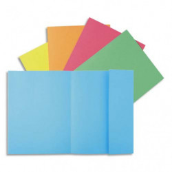 EXACOMPTA Paquet 100 chemises 1 rabat carte 160g SUPER 180. Coloris Bleu clair