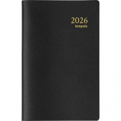 BREPOLS Agenda Janvier à Décembre 2025 GENOVA Delta 834, spiralé, 1 semaine sur 2 pages, 8,1x12cm, noir