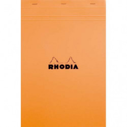 RHODIA Bloc de direction couverture Orange 80 feuilles (160 pages) format A4 réglure 5x5
