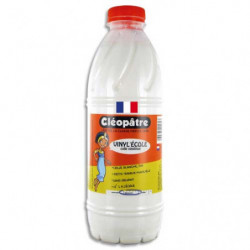 CLEOPATRE Colle Blanche vinylique / flacon de 1 litre Blanche