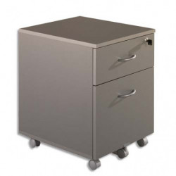 SIMMOB Caisson mobile 2 tiroirs Alu dont 1 pour dossiers suspendus - Dimensions : L 41 x H56 x P50 cm