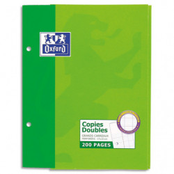 OXFORD Etui 200 copies doubles 90g perforées Blanches 17x22cm Seyès