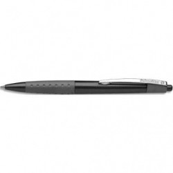 SCHNEIDER Stylo bille rétractable Loox avec grip caoutchouc et clip en métal. Encre Noire.