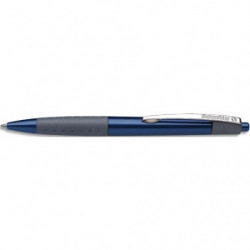 SCHNEIDER Stylo bille rétractable Loox avec grip caoutchouc et clip en métal. Encre Bleue.