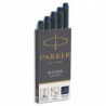 PARKER Etui de 5 cartouches longues QUINK encre Bleue effaçable. En blister.