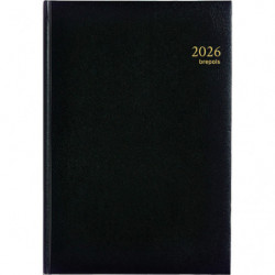 BREPOLS Agenda Janvier à Décembre 2025 LIMA Omega 30 relié, 1 semaine sur 2 pages, 21x29cm noir