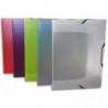 Boîte de classement 26x32cm en polypropylène translucide 5/100°. Dos de 4cm. 5 coloris